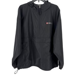 Canadore College Pullover Hooded Windbreaker Jacket Mens Size XL Black Champion